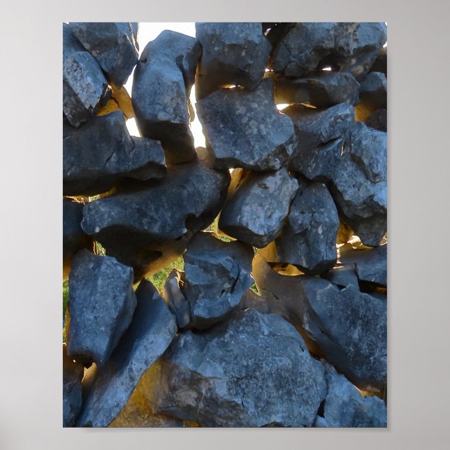 Rustic Croatian Stone Wall Photography  Poster (Front)