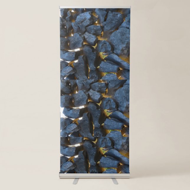 Rustic Croatian Stone Wall Photography  Retractable Banner (Front)