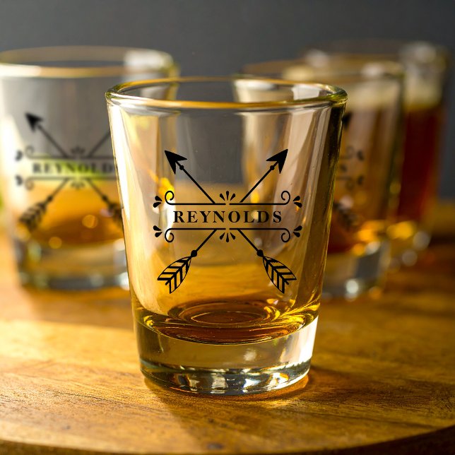 Rustic Crossed Arrows  ID615 Shot Glass (Creator Uploaded)