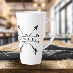 Rustic Crossed Arrows w/Name ID615 Latte Mug