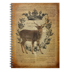 Rustic crown outdoorsman whitetail buck Deer Notebook