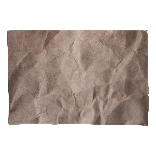 Rustic Crumpled Paper: Vintage Texture Pillowcase (Front)