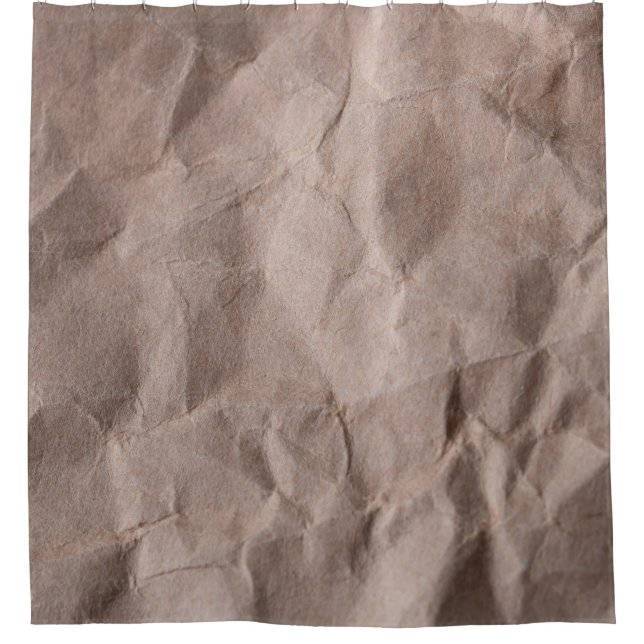 Rustic Crumpled Paper: Vintage Texture Shower Curtain (Front)