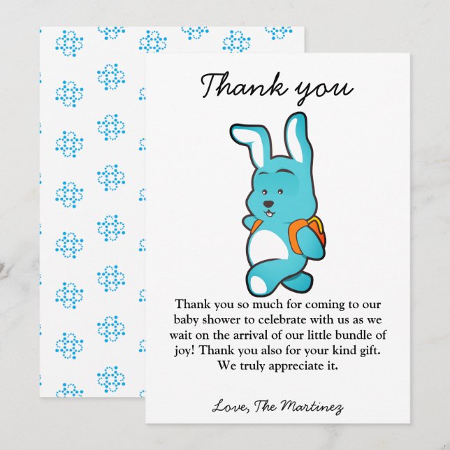 Rustic Cub Bear Baby Shower Thank You Card (Front/Back)