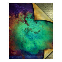 Rustic Curled Pages Turquoise Grunge Texture