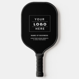 Rustic  Custom Business Logo Black and White  Pickleball Paddle