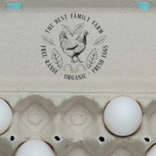 Rustic Custom Farm Homestead Fresh Eggs Rubber Stamp