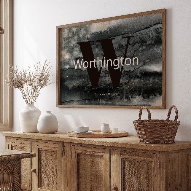 Rustic Custom Last Name Farmhouse Watercolor Poster (Creator Uploaded)