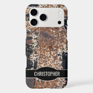 Rustic Custom Name Rusty Metal Texture iPhone Case