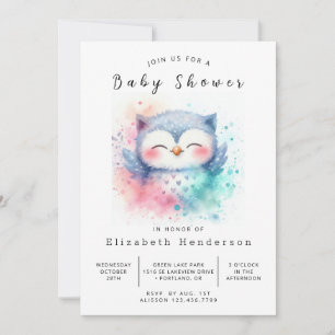 Rustic Custom Owl Baby Shower Invitation