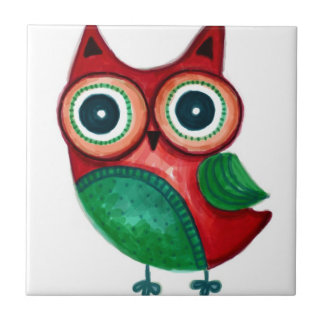 Rustic Custom Owl Tile