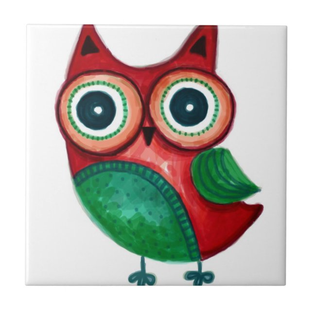 Rustic Custom Owl Tile (Front)