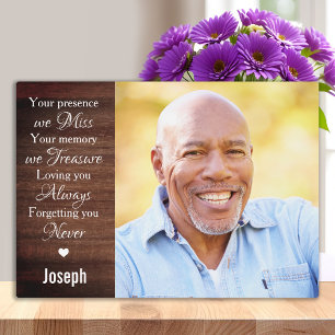 Rustic Custom Photo Remembrance Keepsake Memorial Plaque