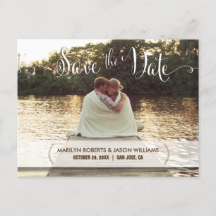 Rustic Custom Photo Save the Date Postcard