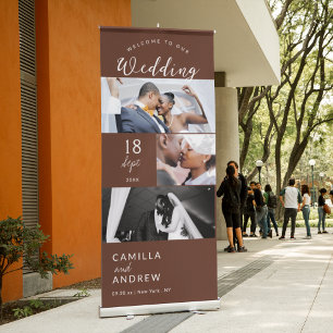 Rustic Custom Wedding Photo Retractable Banner