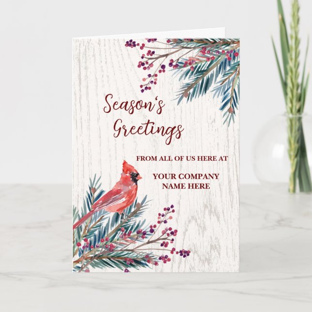 Rustic Customer Christmas Holiday Card (Front)