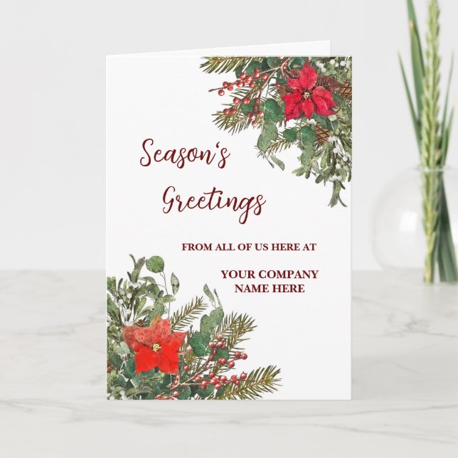 Rustic Customer Christmas Holiday Card (Front)
