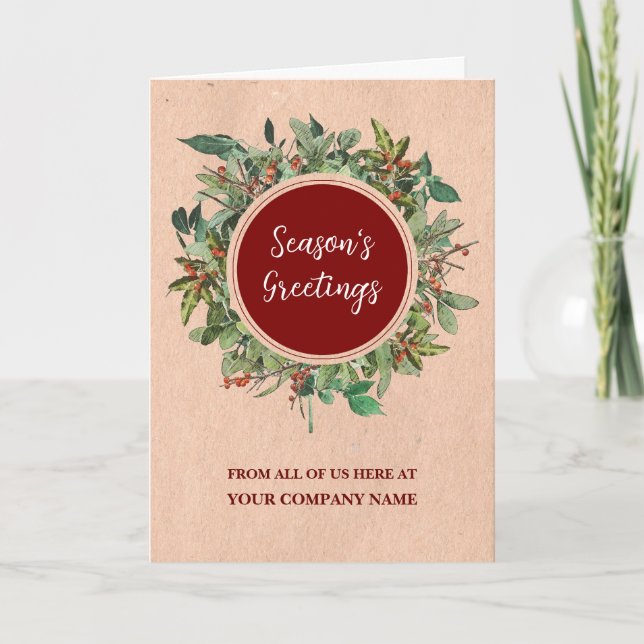 Rustic Customer Christmas Holiday Card (Front)