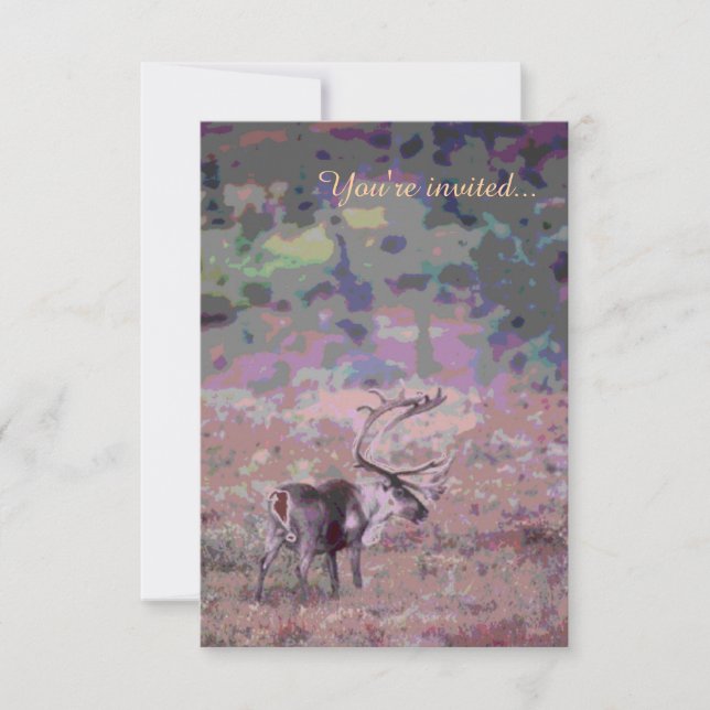Rustic customisable moose wedding invitations (Front)