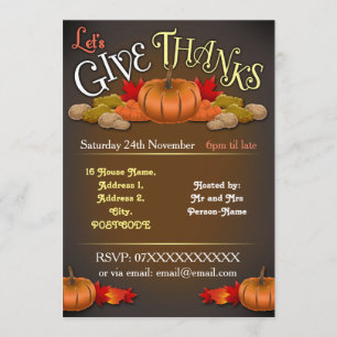 Rustic Customisable Thanksgiving Invitation