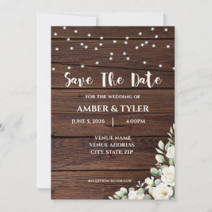 Rustic Customisable Wedding Invitation