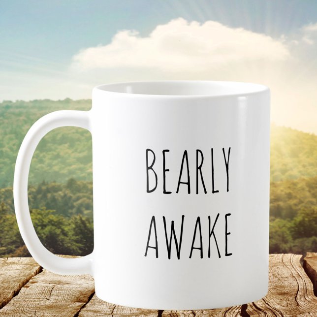 Rustic Cute Bear Animal Pun Jokes Funny Quote Coffee Mug (In situ)