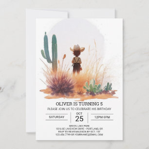 Rustic Cute Cowboy Birthday Invitation