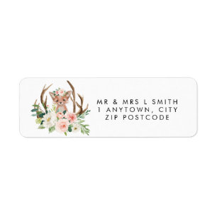 rustic cute fox floral return address label