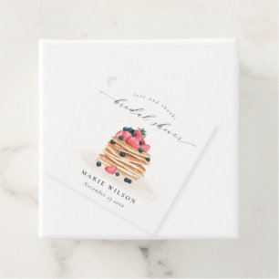 Rustic Cute Fruit Pancake Watercolor Bridal Shower Favour Tags