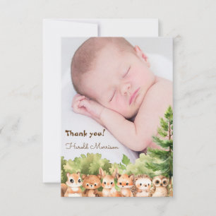 Rustic Cute Modern Baby Shower Thank You Card