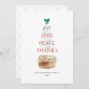 Rustic Cute Typography Christmas Tree No Photo Holiday Card