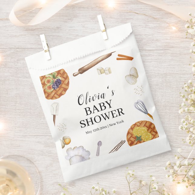 Rustic Cutie Baking Pie Baby Shower Favour Bags (Clipped)