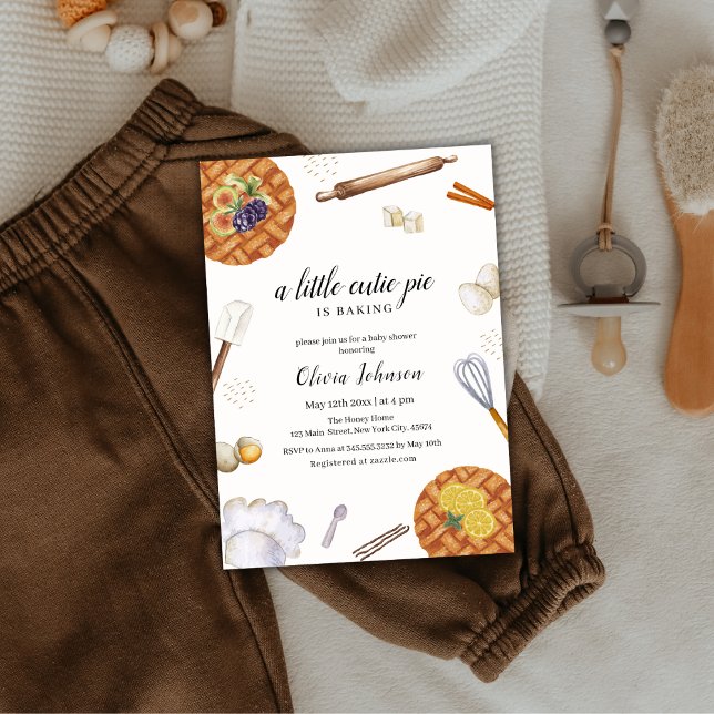 Rustic Cutie Baking Pie Baby Shower Invitation (Rustic Cutie Baking Pie Baby Shower Invitation)