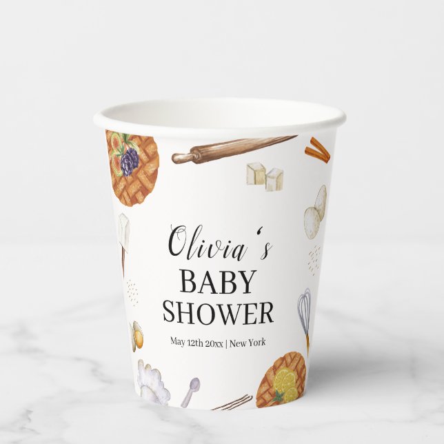 Rustic Cutie Baking Pie Baby Shower Paper Cups (Front)