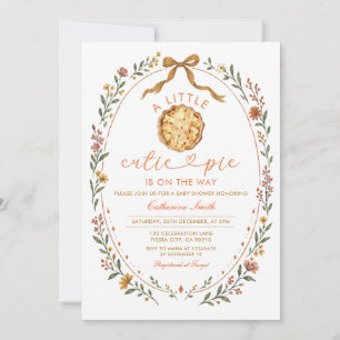 Rustic Cutie Pie Is on the Way Fall Baby Shower Invitation