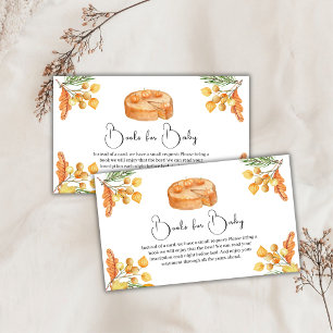Rustic Cutie Pumpkin Pie Fall Books Baby Shower Enclosure Card
