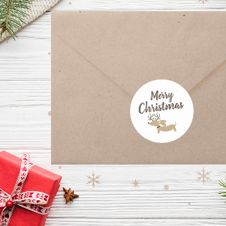 Rustic Dachshund Christmas Envelope Seal