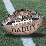 Rustic Daddy Man Myth Legend Photo American Football<br><div class="desc">Rustic fathers day personalised football featuring a wooden backdrop,  the title 'daddy',  the saying 'the man,  the myth,  the legend',  who its from. And four family photos for you to replace with your own.</div>