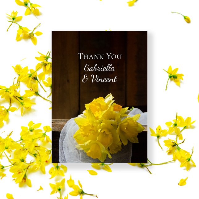 Rustic Daffodils and Barn Wood Wedding Thank You (Creator Uploaded)