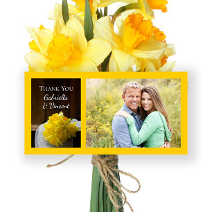 Rustic Daffodils and Barn Wood Wedding Thank You Card