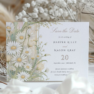 Rustic Daisies Save the Date Wedding Invitation