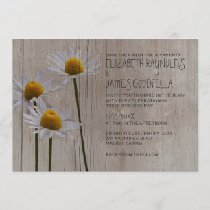 Rustic Daisies Wedding Invitations
