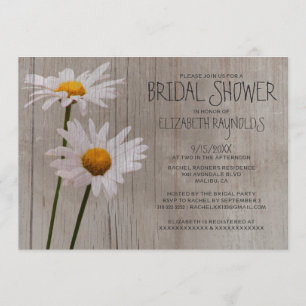 Rustic Daisy Bridal Shower Invitations