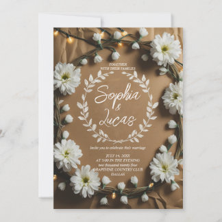 Rustic Daisy Crown Invitation