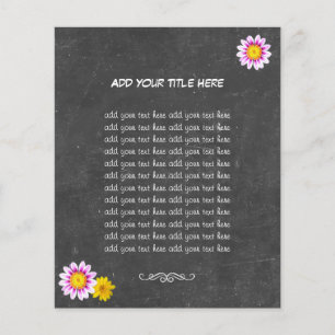 Rustic Daisy Flowers & Chalkboard Flyers