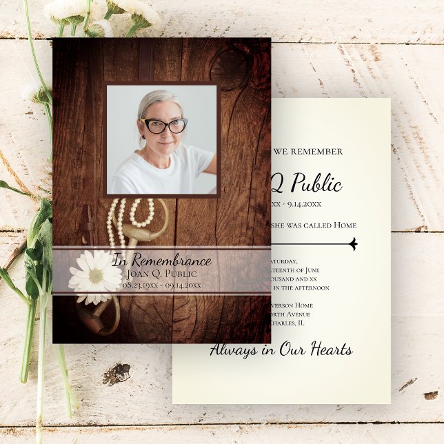 Rustic Daisy Horse Bit Western Death Anniversary Invitation (Creator Uploaded)
