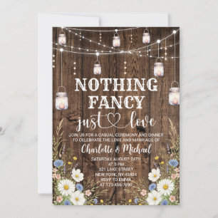 Rustic Daisy Nothing Fancy Just Love Wedding Invitation