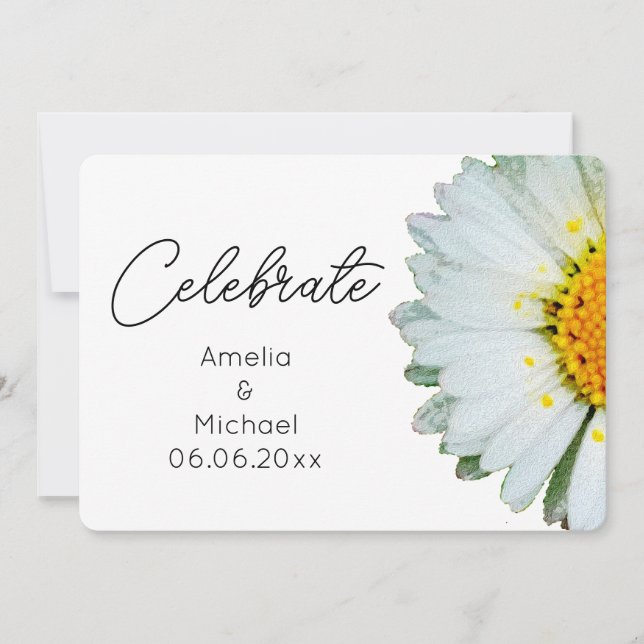 Rustic Daisy Summer Wedding Invitation (Front)