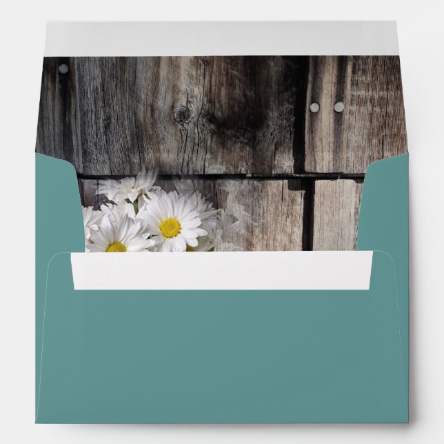 rustic daisy western country cowboy wedding envelope (Back (Bottom))