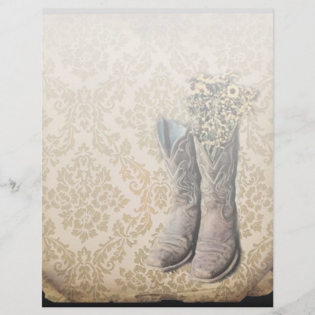 rustic damask western country cowboy boot (Front)